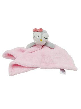 Baby Gear Grey Owl Bird Pink Lovey Plush Baby Stuffed Animal Square 15"